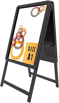 Amazon.co.jp: A型看板 A1 両面 風対策重アルミ製 ポスターパネル